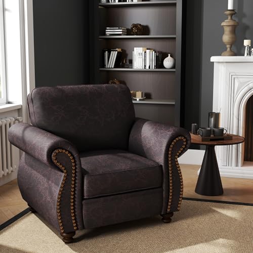 Couchus Mid-Century Modern Single Sofa with Rivet...