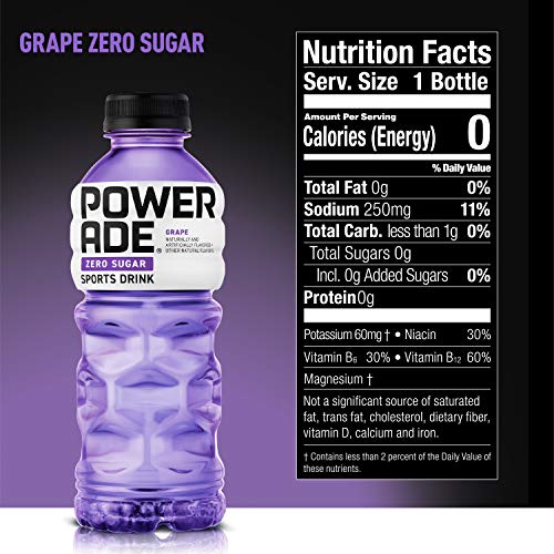 POWERADE ZERO, Zero Calorie Electrolyte Enhanced Sports Drinks, Grape, 20 fl oz, 24 Pack - Thumbnail 5