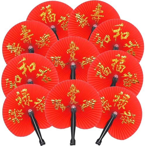 Bestage 10 Pieces Chinese Paper Fans
