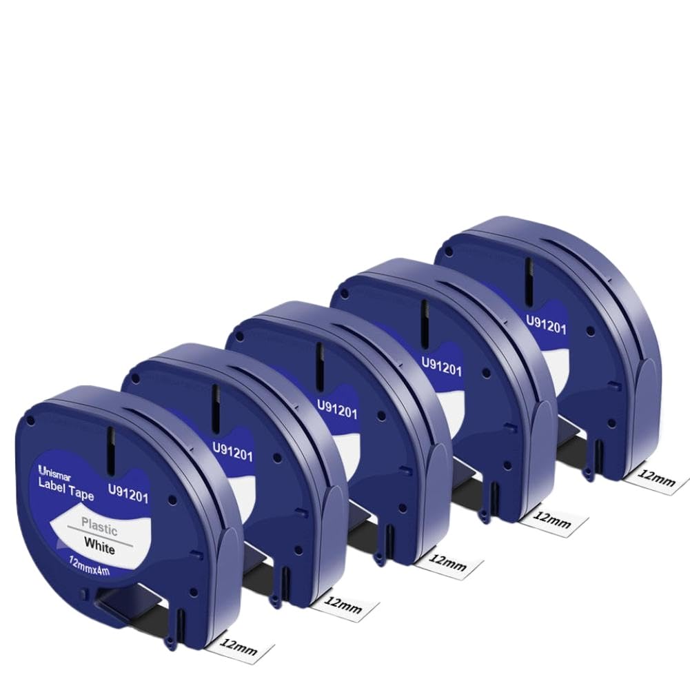 Nastro per stampante nero su bianco da 3 confezioni, 5 confezioni o 10 confezioni compatibile con la stampante per etichette LT100H, sostituzione per nastri LT 91201(5PK Black on White)