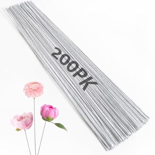 Consejos para Comprar Talla Blanco de esta semana. 44 YOWNDSN Alambre para Flores, (Blanco) 200 Piezas de Alambre Flores de Calibre 24,Alambre de Tallo Floral para Arreglo de Flores, Ramo de Bricolaje, Etc
