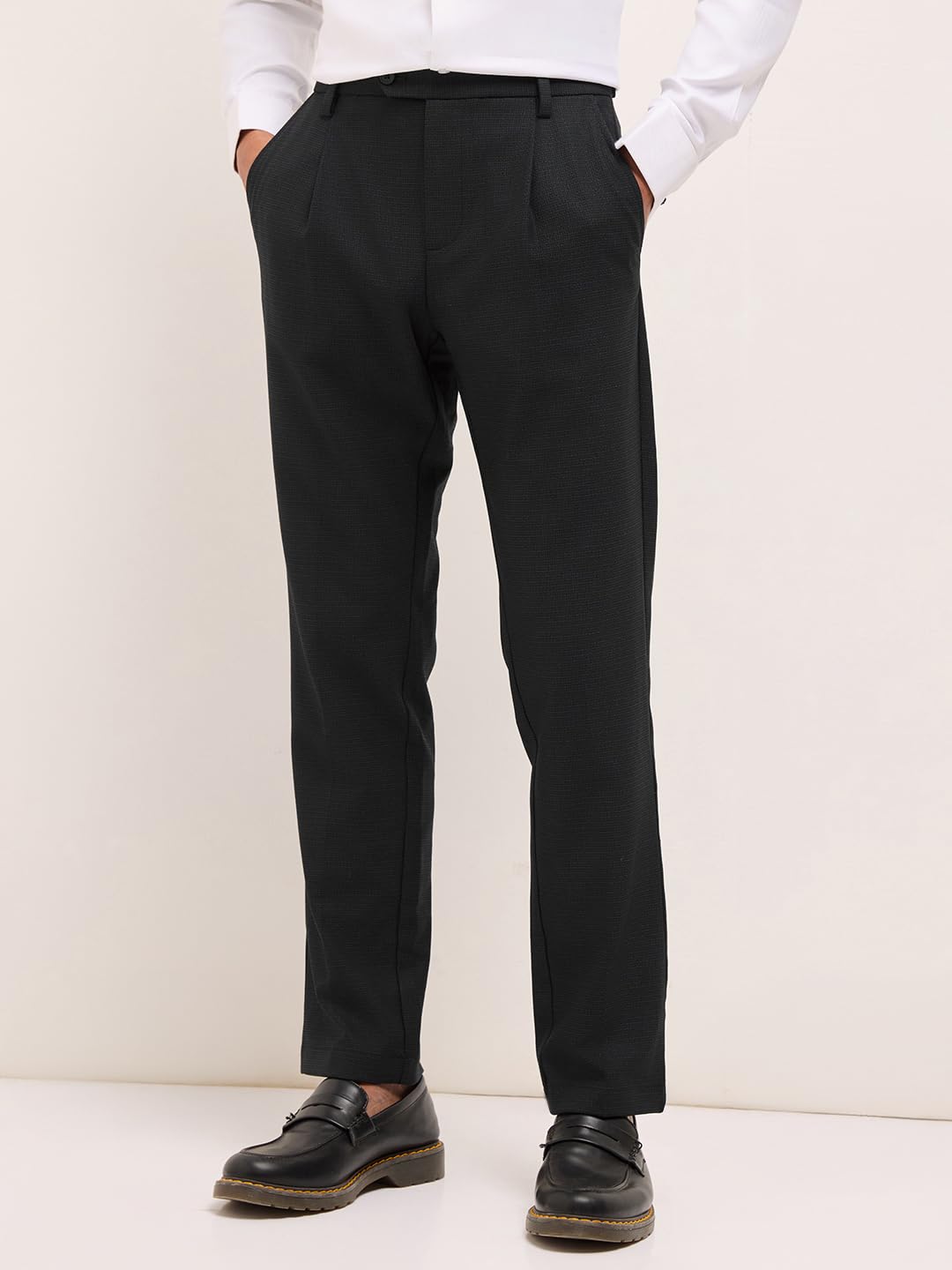 THE BEAR HOUSE Men's Regular Pants (TRO-YUNEUN-BK_Black