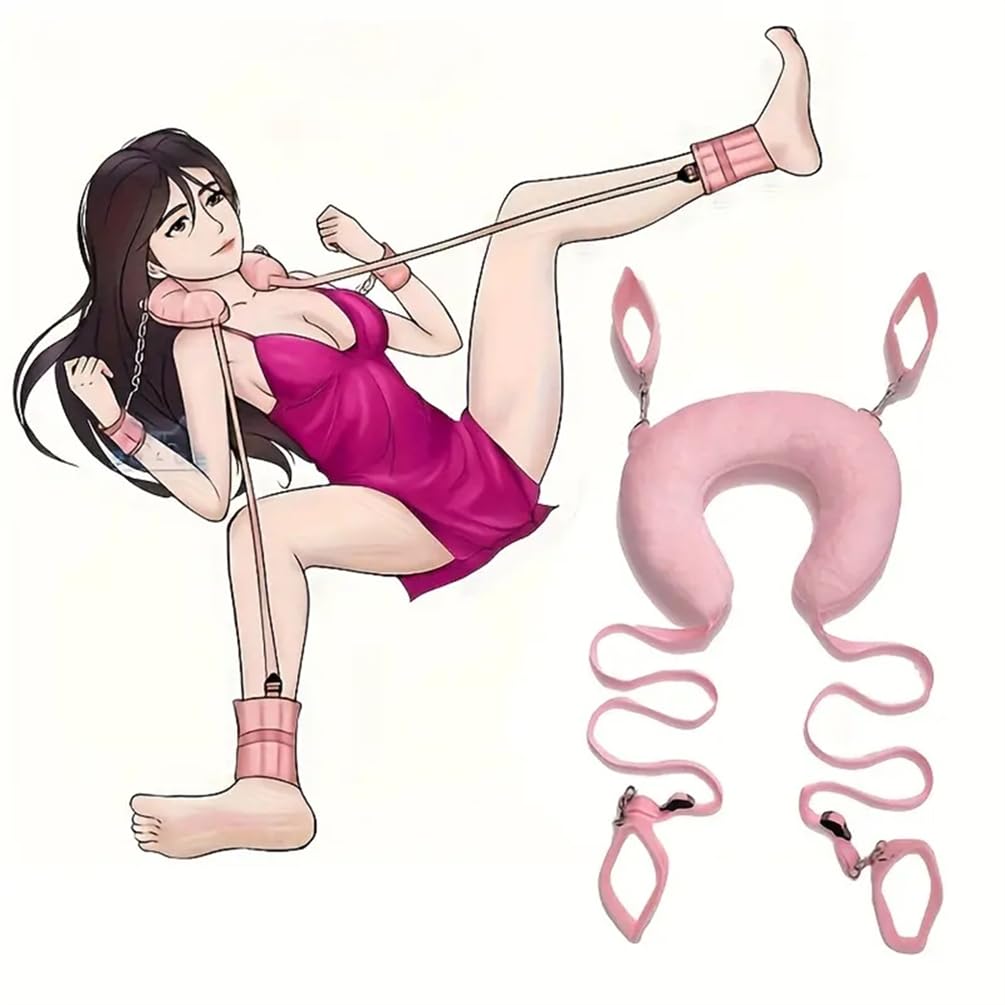 1 set di cuscini da letto regolabili in morbido peluche per separare le cinghie delle cosce, cinghie delle gambe regolabili a forma di U
