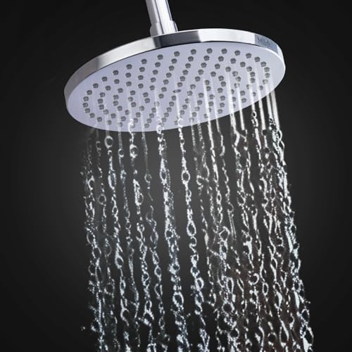 Image of Mila Disque Rain Shower| Chrome Finish Round Overhead Shower | Φ200mm Ceiling Mounted | ABS Body| Single Function Rainfall Shower for Broad Coverage & Water Efficiency| (Without Arm)