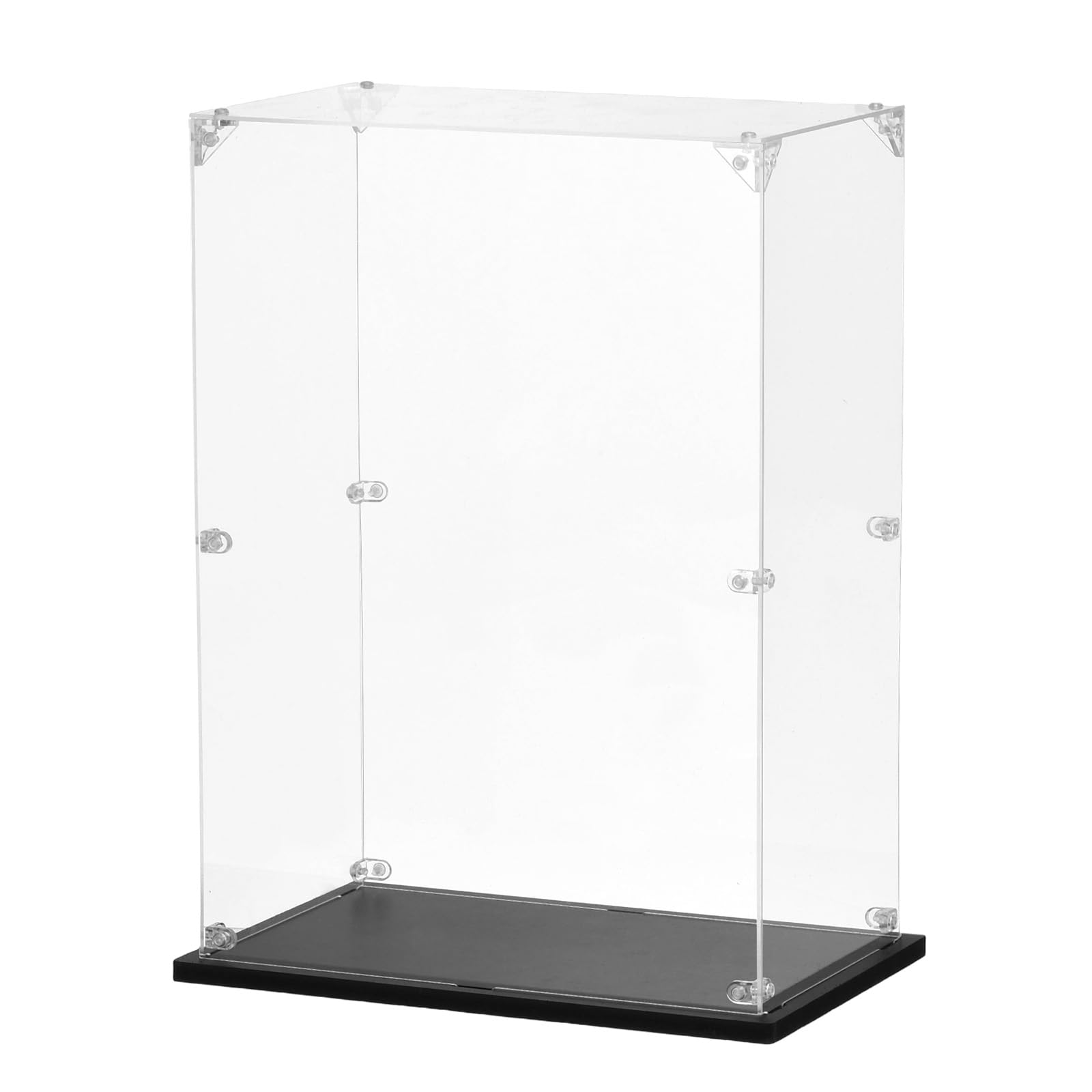 Muiltvoe Acrylic Display Case, 15.8"x8"x11.8" Clear Display Box Assemble Dustproof Storage Organizer Showcase for Collectibles Action Figures