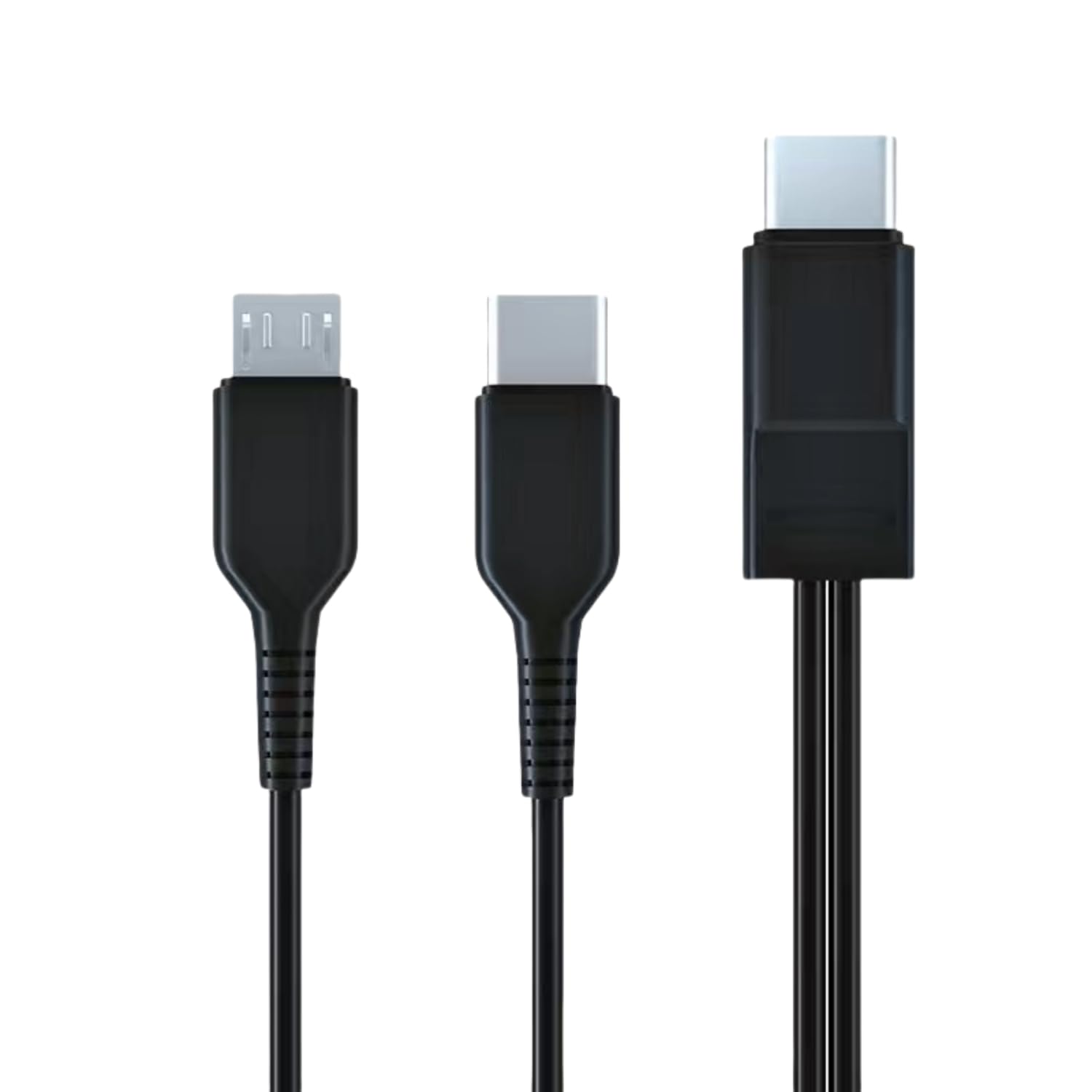 (8 Inch) USB C and Micro USB Splitter Cable 2 in 1 Type C to Type C and Micro USB Charging Cord