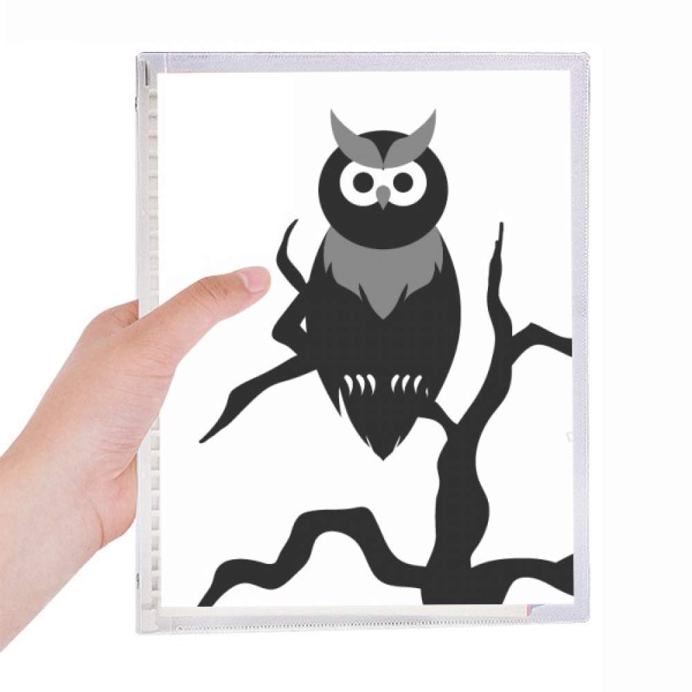 Carnet de notes à spirales Hibou Tree : journal intime rechargeable pages lignées format A5 - 5