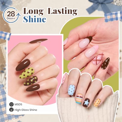Image of Beetles Gel Polish Set - That Girl Routine 6 Colors for Back to School Nail | Fall Nail Art with 2-In-1 Nail Art Pen, Star & French Nail Stickers, Soak-Off UV LED, Long-Lasting for Salon, DIY Manicures