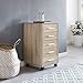 Produktbild FineBuy Rollcontainer Lara Sonoma 33x63x38 cm Schubladenschrank Schreibtisch | Büro Schrank 5 Schubladen | Container Rollschrank klein Standcontainer schmal | Schreibtischcontainer mit Rollen