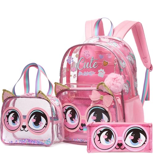HTgroce Sac a Dos fille Transparent Cartables Fille Primaire Rentree Scolaire