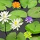 8 Stück Künstliche Seerosen, Schwimmende Blumen, Artificial Lotus, Eva Lotus Flower Teich Wasserlilie, Seerosen Künstlich, Künstliche Lotusblume für Gartenterrasse Pool Aquarium Dekoration