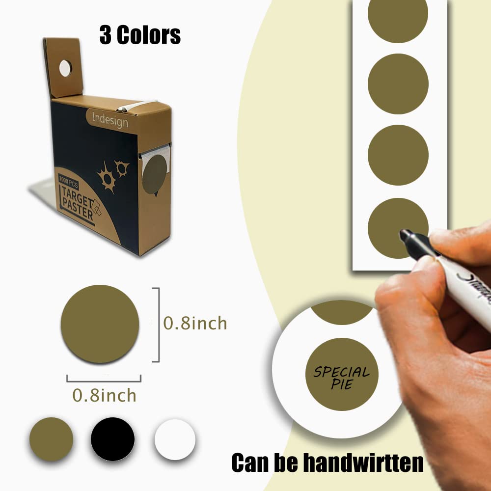 Target Pasters 4/5 Inch, 2000 Pieces - Sand Target Stickers, Round Removable Shooting Target Pasters, Suit for Cardboard, Paper, and Other Shooting Targets, 1000 per Box
