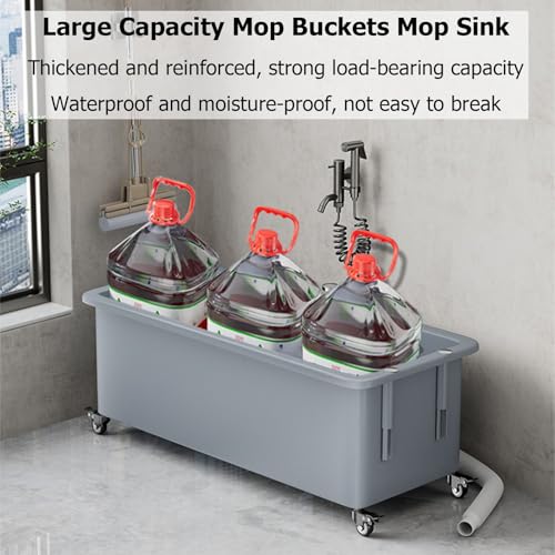 Seau à franges en plastique et évier utilitaire mobile de lavage