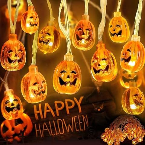 Ninevi Guirnaldas Luces Halloween Calabaza LED Cover