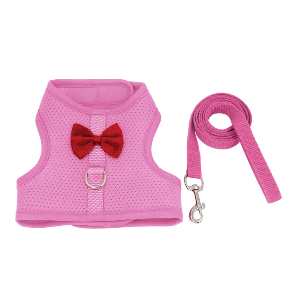 Small Pet Chest Harness, Adjustable Rabbit Harness and Leash Set Breathable Mesh Walking Vest Harness for Rabbit Squirrel Bunny Ferret Guinea Pig