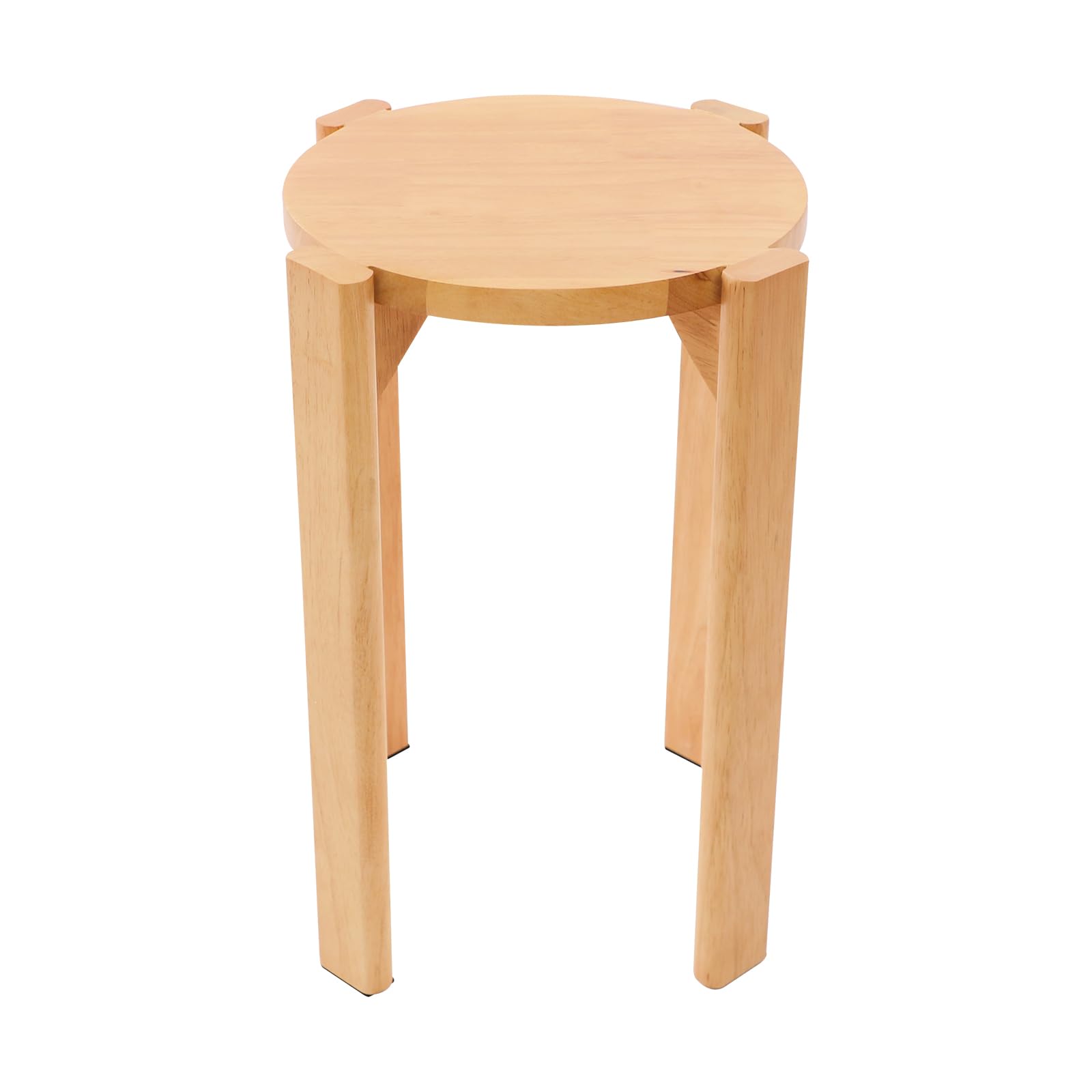 Set de 4 taburetes apilables, taburete de madera con ruedas, taburete para el comedor, mesita redonda, taburete apilable para el balcón para la cocina, dormitorio, sala de estar (color