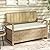 DWVO 70Gal Outdoor Storage Bench with Cushion & Composite Wood Backrest, All-Weather Wicker Deck Bench with Rustproof Bag, Poolside, Patio, Garden (Sand Beige)