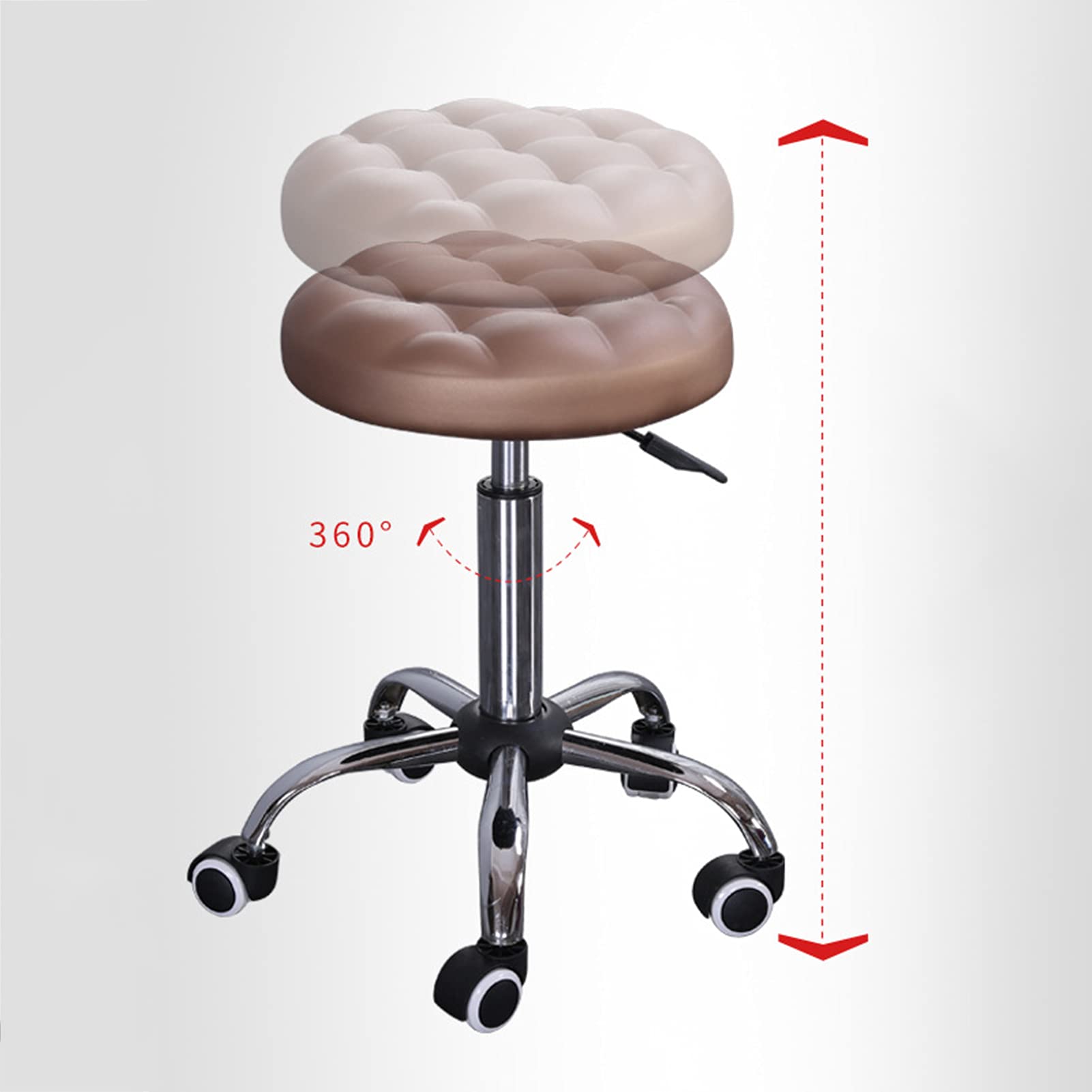 Taburetes giratorios Redondos para salón de Belleza, Barra rodante, Barra de Laboratorio con Ruedas, Altura del Asiento Ajustable 45-62 cm Made in China