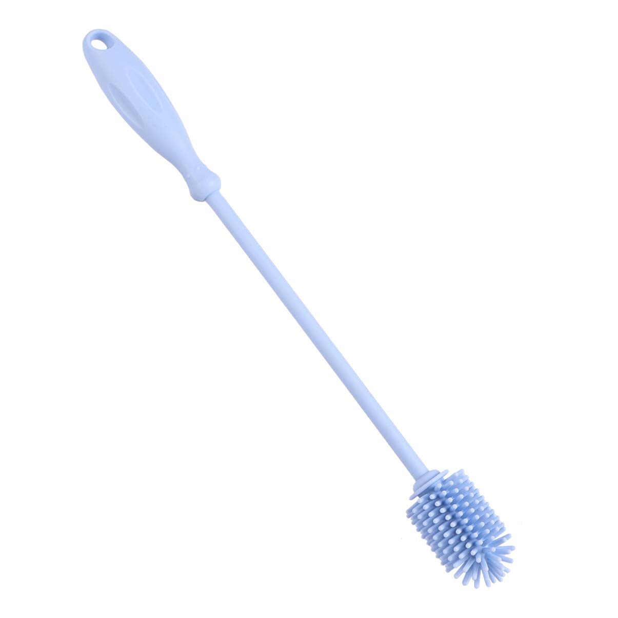 Kit De 2 Brosses Nettoyage Silicone - Pour Biberons, Bouteilles, Verres - Vert Et Rose - 33 Cm