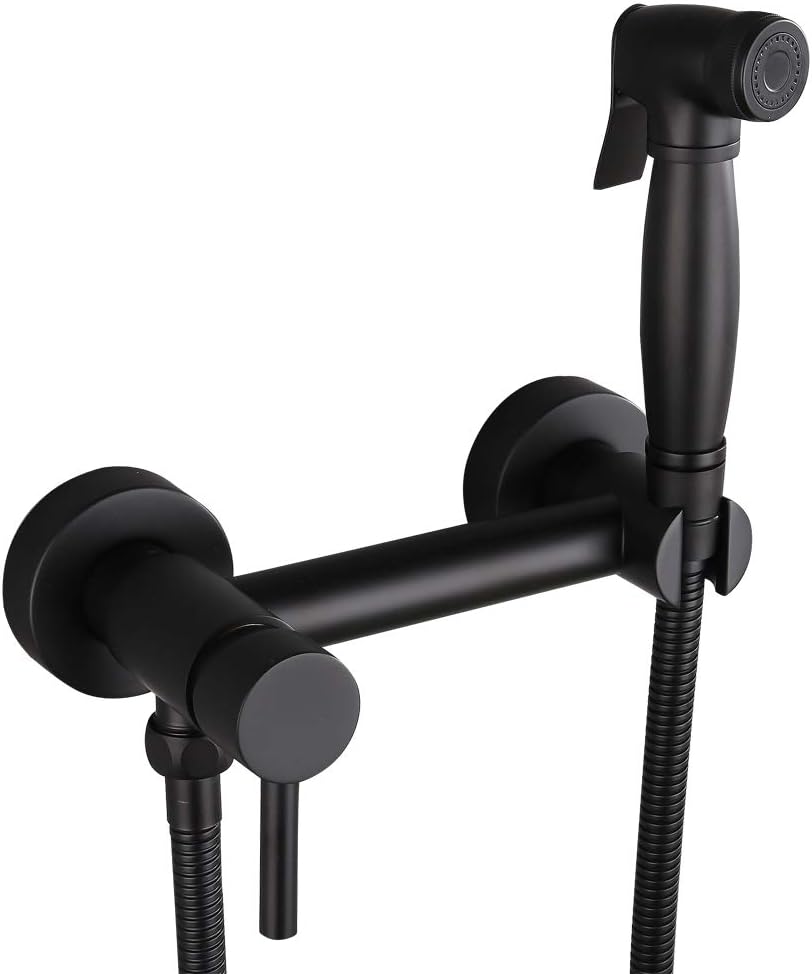 Black Color Brass Handheld Bidet Sprayer For Toilet Hot And Cold Water, Muslim Shower Attachment,Toilet Sprayer, Shattaf Bidet Sprayer For Personal Hygiene And Potty Toilet Spray (Black)