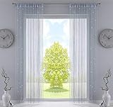 Farbe: Silber Lurex, Größe: , HxB 250x140 cm (Gardine), Menge: 2 Stück, Zertifiziert nach Ökotex Standard 100
