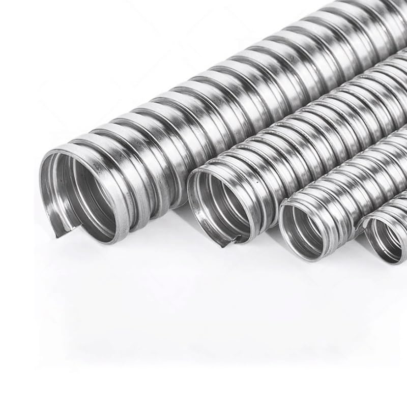 Tubo corrugato in Acciaio Inossidabile 304 da 1 m, con Guaina Protettiva for Cavi, for Parti Fai da Te for Tubi di Protezione(25mm)