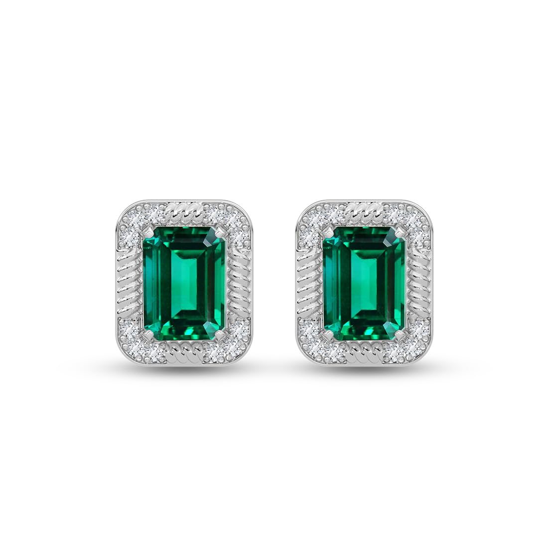 CLARA 925 Sterling Silver Stud Earrings | Platinum Plated | Daily Wear |Gift for Women and Girls