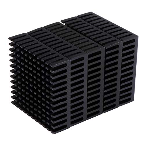 Hseamall - Kit dissipatore di calore da 40 mm, 40 mm x 40 mm x 11 mm, in alluminio, colore: nero