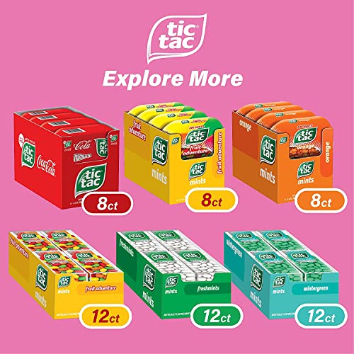 Tic Tac Fresh Breath Mints, Big Berry Adventure, Bulk Hard Candy Mints, 1 oz Singles, 12 Count