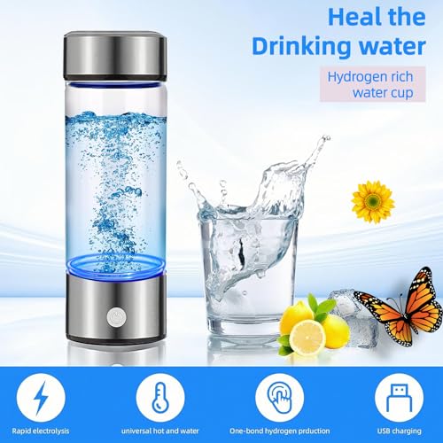Hydrogen Water Bottle Generator 2pack, Portable Hydrogen Water Ionizer Machine Rechargeable,Hydrogen Rich Water Glass Health Cup for Travel 420ml Gift for Friends/Women/Men/Mom/Father/Grandpa/Grandma - Image 10
