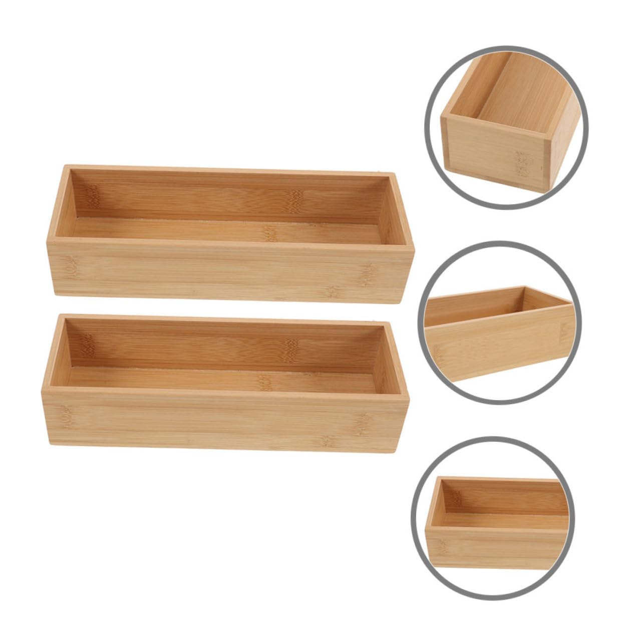 SOLUSTRE 3 Piezas Organizador de Madera sin Tapa Caja de Almacenamiento Multifuncional para Utensilios Maquillaje y Otros Objetos Diseño Minimalista para Cocina Oficina y Baño