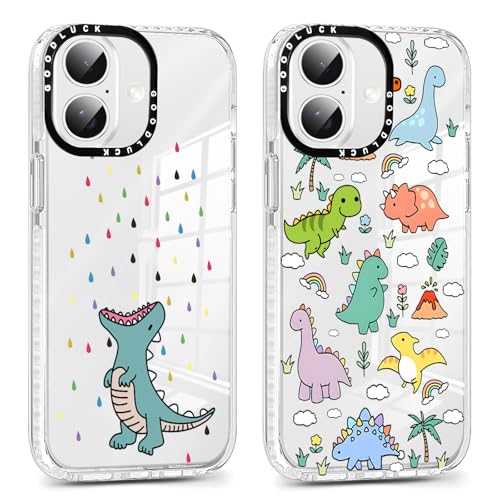 Xylota 2 Pezzi Cover per iPhone 17 6,3 ', Carina Trasparente Custodia con Disegni Cartoon Pattern, Ultra Sottile Silicone Morbida TPU Bumper Antiurto Protettiva Phone Case per iPhone 17