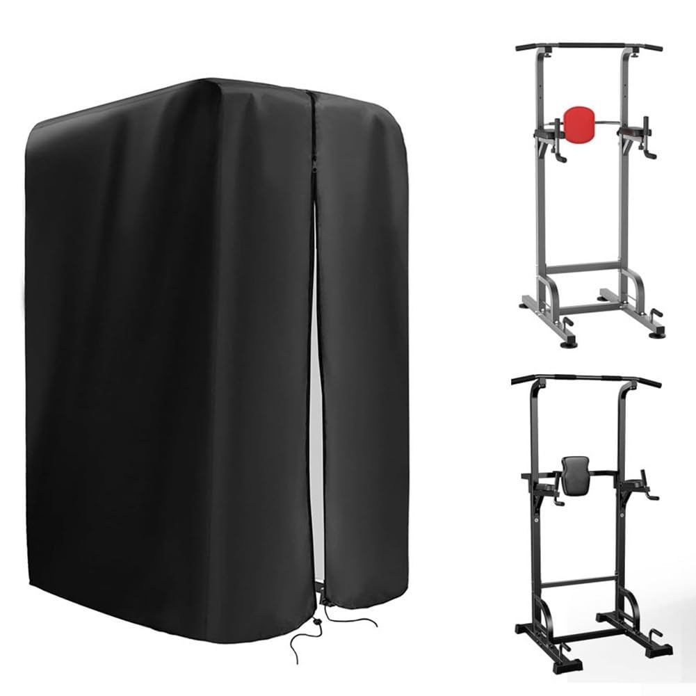 Copertura protettiva per attrezzatura da palestra in tessuto Oxford 420D, impermeabile, antipolvere, per power rack, panca pesi, 106 x 101 x 162 cm, nero (M)