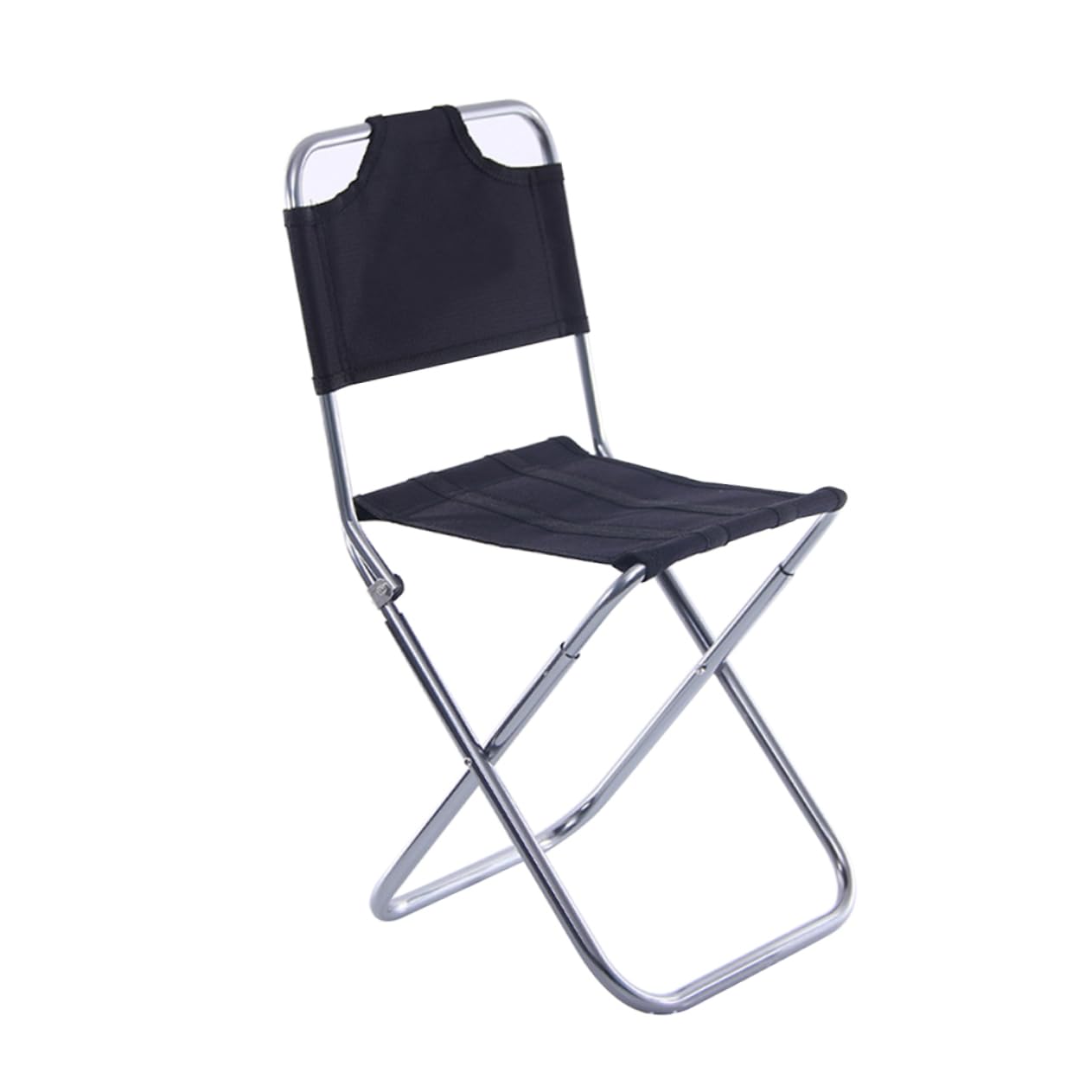 GANAZONO Aluminum Alloy Collapsible Fishing Stool Portable Folding Chair for Outdoor Activities Travel Hiking Camping Lightweight Durable Design Black Silver