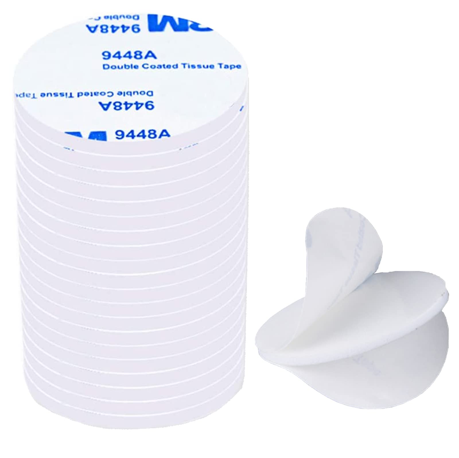 AJIODADouble Sided Foam Adhesive Tape, 20 PCS 3M Super-Sticky Adhesive Double-Sided Circle Dots Strong Pad Suitable for Walls, Door, Wood, Metals, Papers, Plastics, Fabrics, White Diameter 80mm