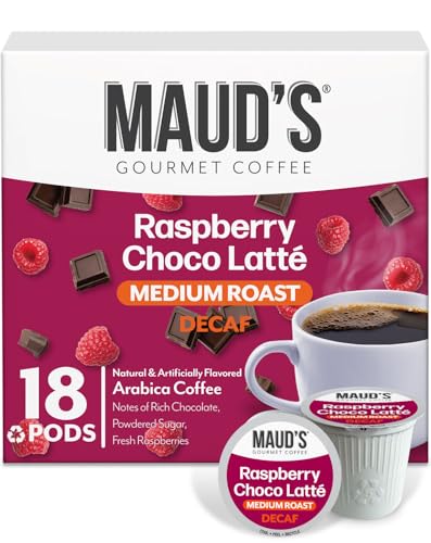 A box of Decaf Chocolate Raspberry Coffee Pods