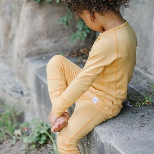 Woolino Merino Wool Base Layer for Kids - Super Soft Kids Long Sleeve Thermal Top and Leggings - All Natural Base Layer Shirt and Bottoms - Honey3