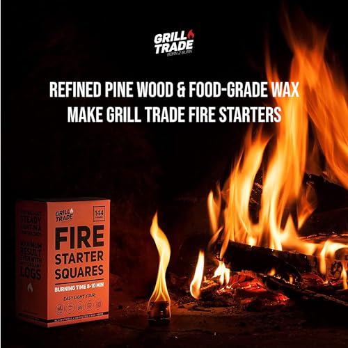 Grill-Trade-Fire-Starter-Squares-144-Easy-Burn-Your-BBQ-Grill-Camping-Fire-Wood-Stove-Smoker-Pellets-Lump-Charcoal-Fireplace-Fire-Cubes-are-The-Best-Barbeque-Accessories Grill Trade Fire Starter Squares 144 Easy Burn Your BBQ Grill Camping Fire Wood Stove Smoker Pellets Lump Charcoal Fireplace Fire Cubes are The Best Barbeque Accessories