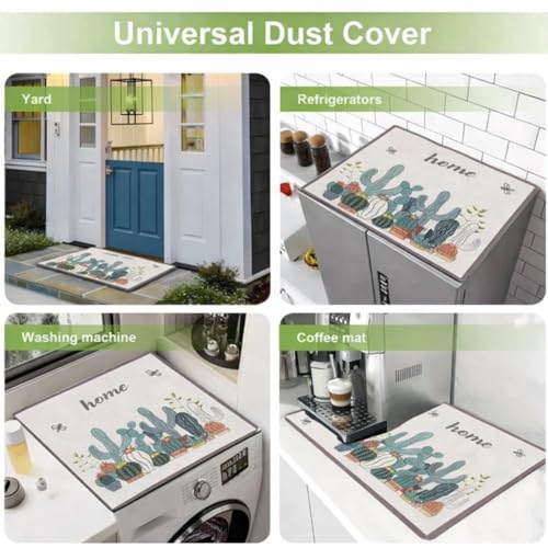 Image of Homecloud Non-Slip Washing Machine Mat - Durable Waterproof Protective Cover for Washer & Dryer, Dust-Resistant Mat Ideal for Laundry Room & Kitchen Appliances | 60x60 cm (Green)
