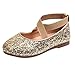 Goosuny Mädchen Prinzessin Schuhe Pailletten Schuhe Sandalen Flach-Schuhe Partei Glitzer Ballerina Kleinkind Baby Rutschfeste Krabbelschuhe Karneval Kinder Fashing Kostüm Zubehör Schuhe