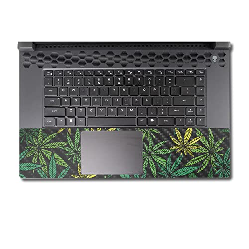 Image of MightySkins Carbon Fiber Skin Compatible with Alienware M17 R5 (2022) Full Wrap Kit - Cannabis Culture | Protective, Durable Textured Carbon Fiber Finish | Easy to Apply | Made in The USA