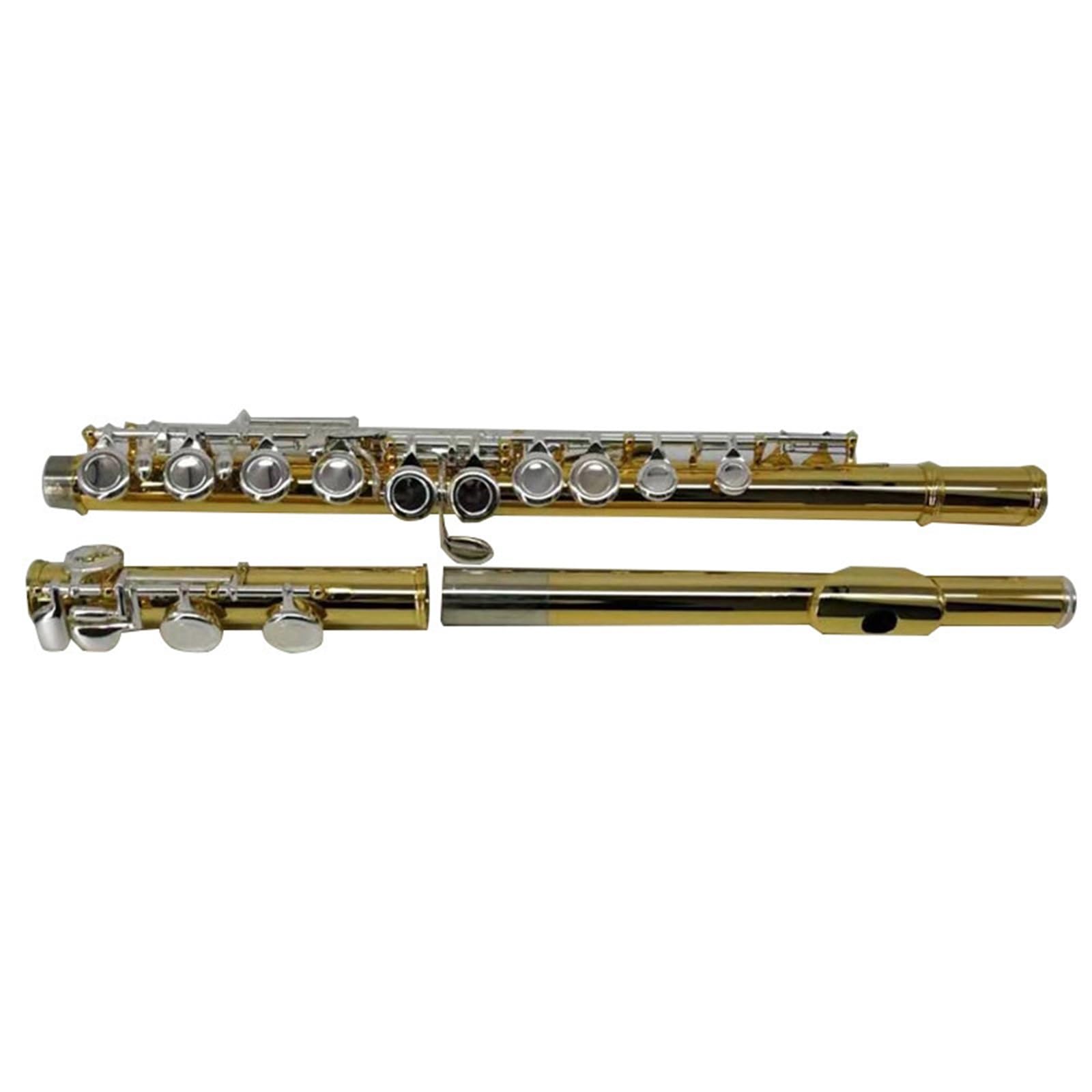 Classic Flet Poprzeczny Flet C Pozłacany 16 Otworów Zamknięty Otwór Otwarty Otwór Plus Flet Z Klawiszem E Profesjonalny Instrument Dla Początkujących(Open Hole)