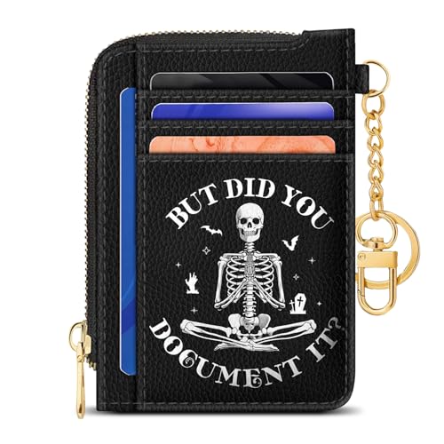 GIANCOMICS Slim Wallet Women, Credit Card Holder, Small Rfid Funny Skull