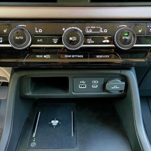 Image of for Honda 2026 Passport Interior Accessories, Aluminum Alloy one-Button Start Cover /Ring, air Conditioning knob, 5-piece Set (Black)