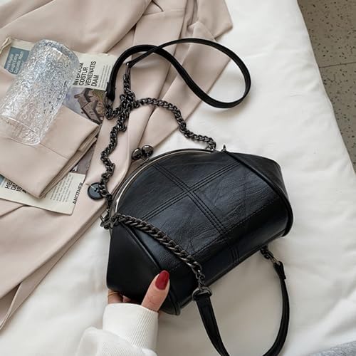 Image of Downupdown Women Purses Handbags Kiss Lock Satchel Bag Chain Shoulder Bag PU Leather Hobo Bags Crossbody Bag Clutch Wallet | Kiss Lock
