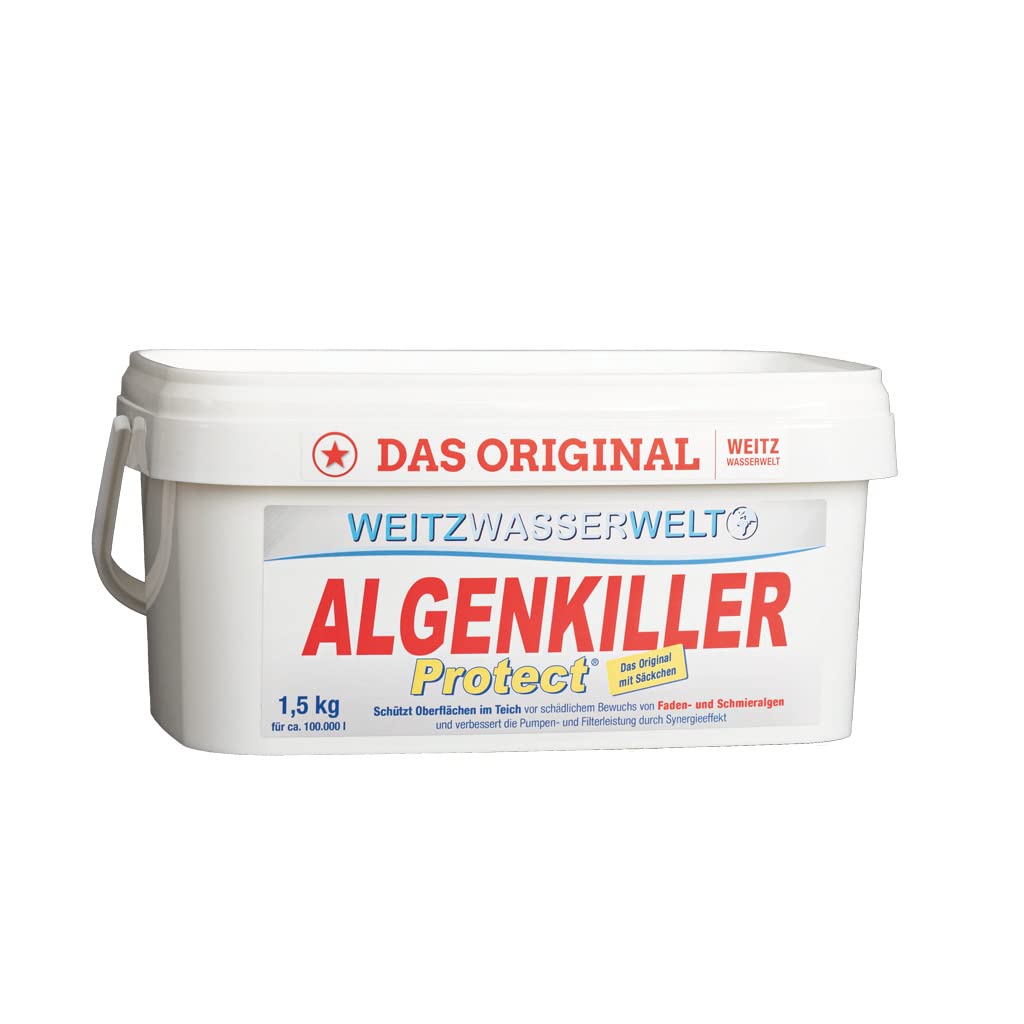 ALGENKILLER Protect® - Wasserpflege für Garten- und Schwimmteiche (1,5 kg - für max. 100.000 Liter)
