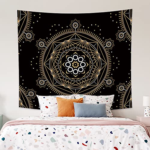 Uiiooazy Boho Tapestry For Bedroom Aesthetic, Geometric Print Black Wall Hanging Sun Flower Tapestry For Men Kids Blanket 33.9X27.6 Inches #TOP1