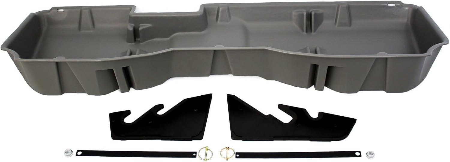DU-HA 10301 Under Seat Storage fits 2014-2018 Chevy Silverado/GMC Sierra Light Duty Crew Cab & 2015-2019 Heavy Duty Crew Cab - Gray Heavy-Duty Back Seat Organizer - Includes 2-Piece Dividers