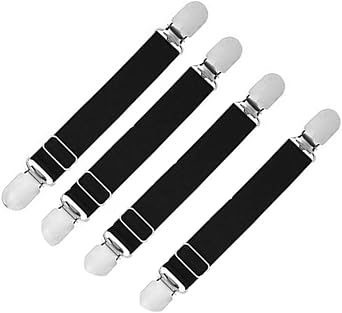 UPSTORE 4PCS Elastic Garter Belts Duckbill Buckle Non-Slip Stocking Clip Socks Fasten Suspender Shirts Stay Holder