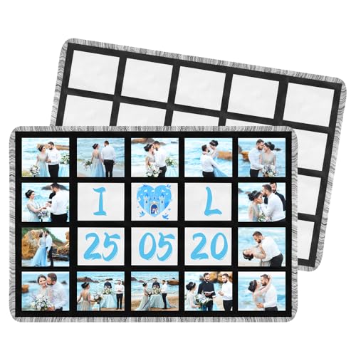 GEKIXUTP 2 pcs Sublimation Blanket Blanks 40X60 Throw Blankets for Heat Press DIY Custom Personalised Sublimation Photo with 20 Panel